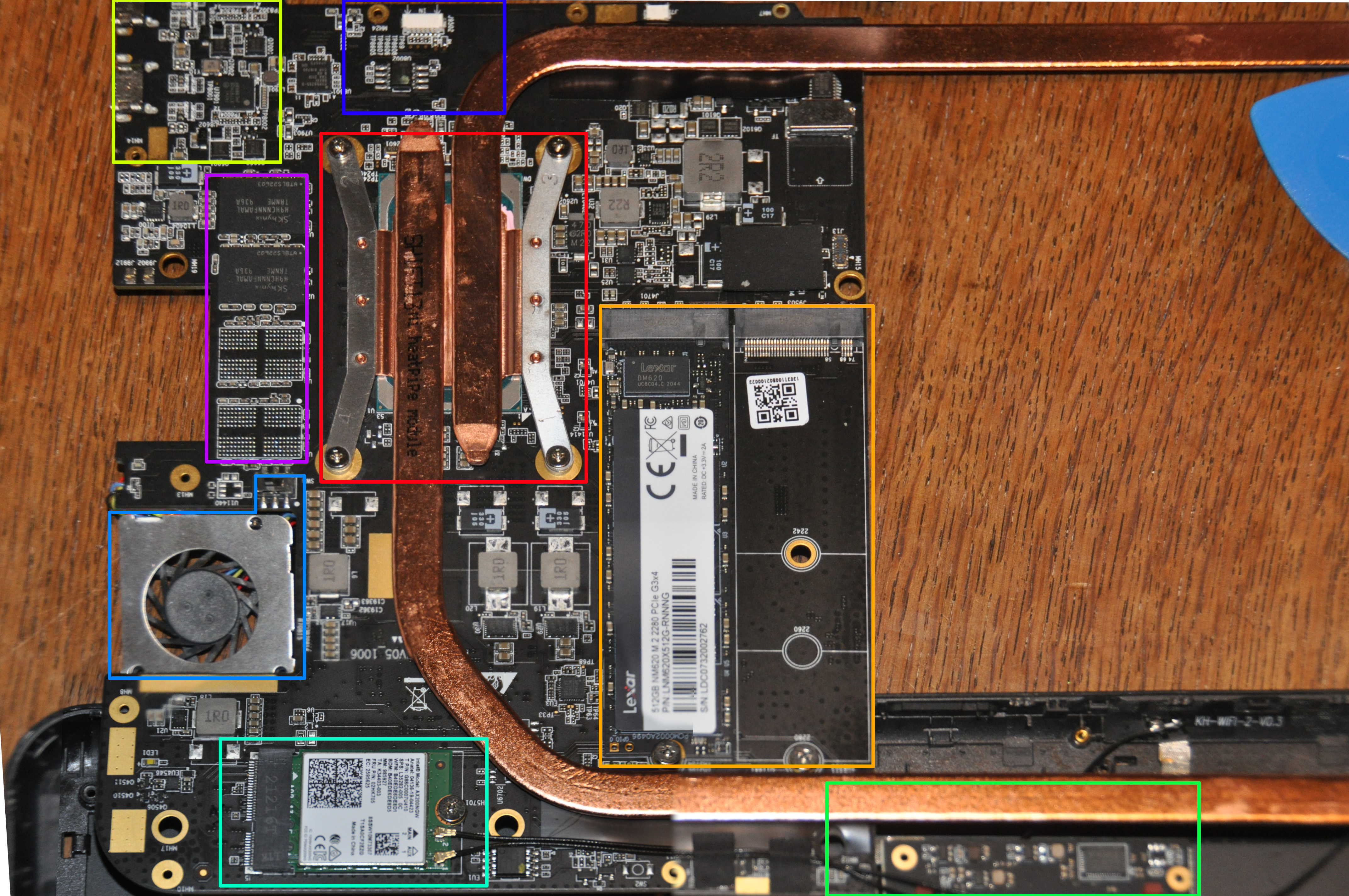 Die rückseite des Mainboards