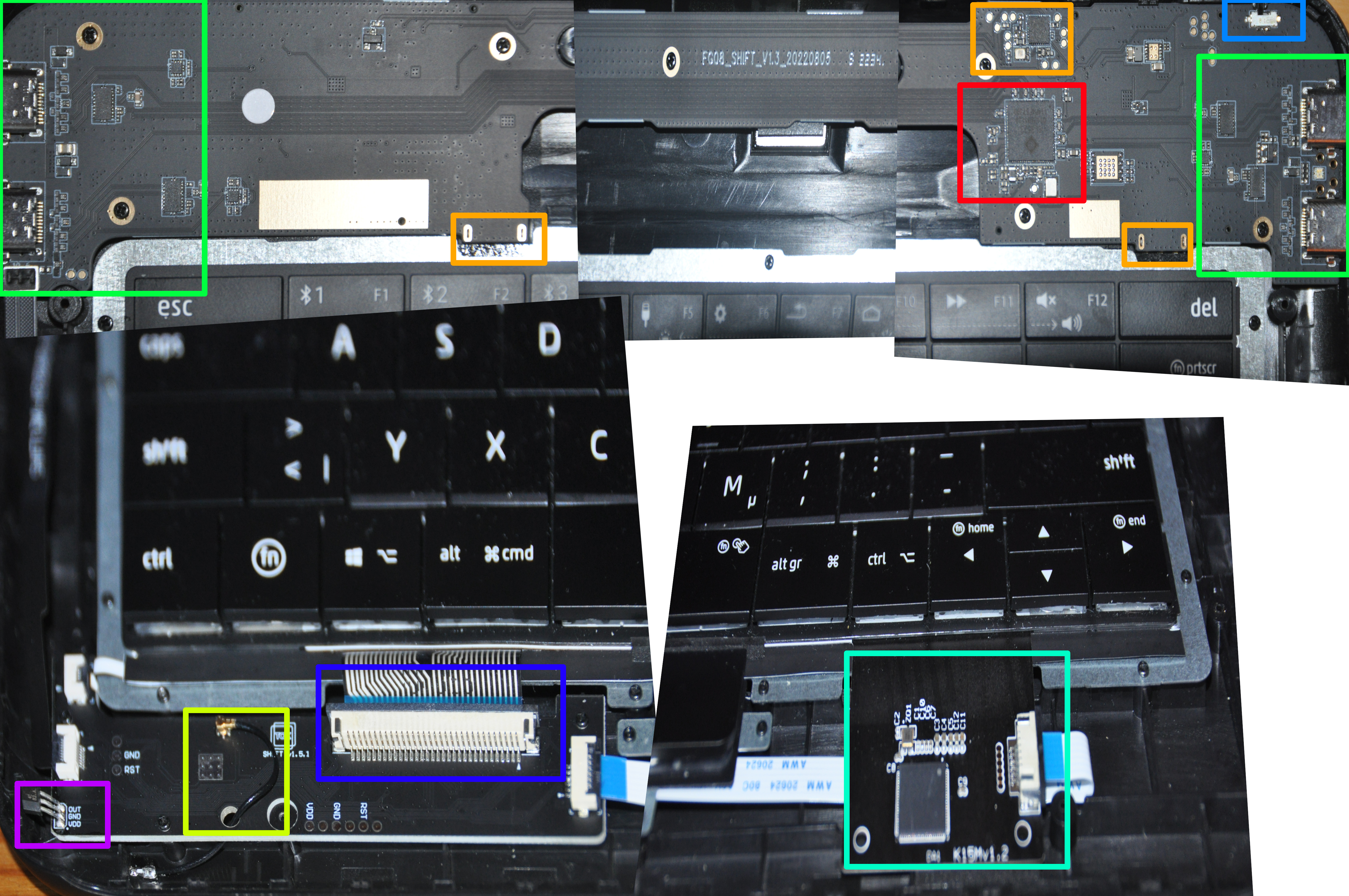 Die PCB-s der Shiftkeys tastatur
